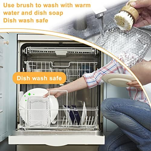 BYKITCHEN Air Fryer Rack for Ninja Dual Airfryer, 3pcs Stackable Stainless Steel Dehydrator Rack, Rectangle Double Air Fryer Accessories, Ninja Dual Airfryer Accessories