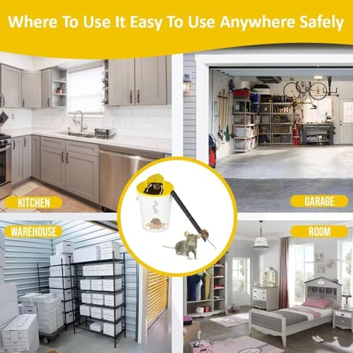 Mouse Trap - Humane Mouse Trap - Bucket Mouse Traps - 5 Gallon Bucket Compatible Trap with Multi Purpose - Flip and Slide Bucket Lid Mouse Trap - Multi Catch and Auto Reset Mouse Trap - Rat (2PCS)