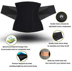Moolida Waist Trainer Belt for Women Waist Trimmer Weight Loss Workout Fitness Back Support Belts Black,Small