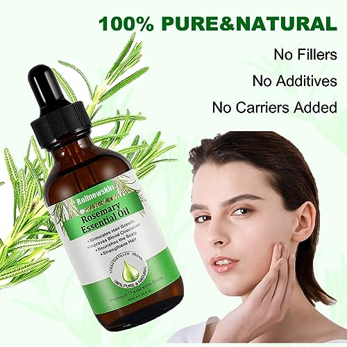 2Pack Rosemary Essential Oil - Rosemary Hair Growth Oil that promotes hair growth, nourishes beards, moisturizes eyelashes and cares for skin