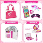 Officygnet Play Purse for Little Girls, Pretend Princess Play Girls Toys for 3 4 5 6 7 8 Year Old, Toddler Purse with Accessories, Kids Toy Purse Birthday for Girls Ages 3-5 4-5 6-8