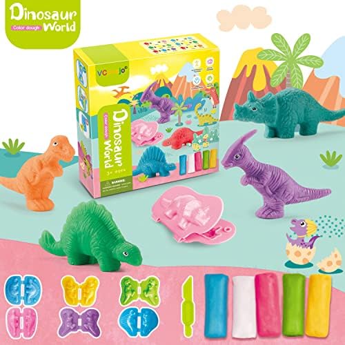 VConejo Color Dough Toys Dough Accessories Set Creations Tools for Kid 2-4-8 Years (Dinosaurs World)
