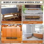 39IN Long Wooden Step Stool for Elderly, Half Wooden Riser Step Stool for Bedside, Bathroom, Kitchen and Outdoor High Steps(39.0" L*11.5" W*4.6" H)