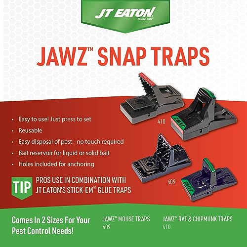JT Eaton 410BULK Jawz Plastic Rat Trap, for Solid or Liquid Bait (Pack of 12)