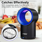FVOAI Fruit Fly Trap Indoor, Fruit Fly Traps for Indoors H3 Mosquito Zapper Indoor Insect Trap with Suction, Time Setting, Bug Light & 10 Pcs Sticky Glue Boards (Blue)