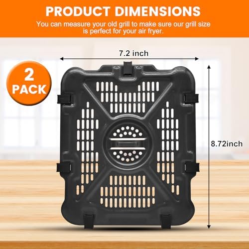 Air Fryer Replacement Tray for Ninja SL401 DoubleStack XL 2-Basket, 2 Packs Air Fryer Grill Plate Tray Accessories, Dishwasher Safe