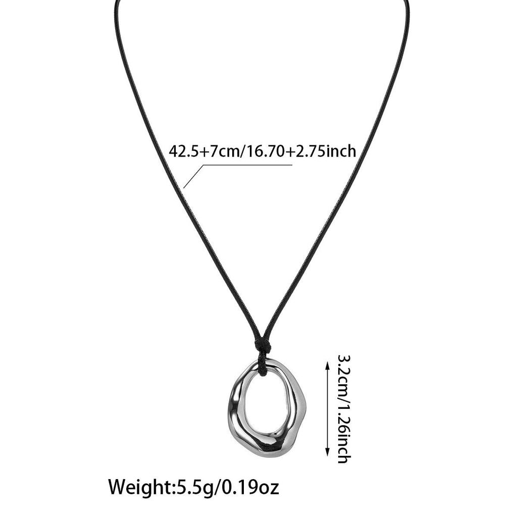 Statement Modern Geometric Hollow Square Pendant Rope Chain Necklace for Women Bold Fashion Layering Collarbone Jewelry Party Wear Accessory (Silver A)