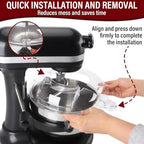 Pouring Shield for KitchenAid Stand Mixers Bowl Lift 6-7 QT Stainless Steel (Only),Safety Pouring Shield,Splatter Guard for Kitchen aid Mixer Bowl,Kitchen aid Accessories and Attachments