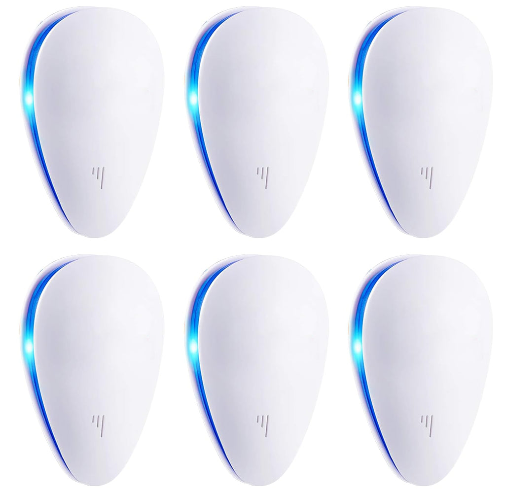 Ten KiKi Ultrasonic Pest Control Repeller, Plug-in Ultrasonic Pest Control Repellent for Mouse, Bug, Rodent, Insects, Cockroach, Mice, Spider, Ant, Mosquito& Rats Indoor Use Repeller 6 Packs