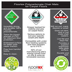 Floortex Cleartex Ultimat Polycarbonate Chair Mat for High Pile Carpets, 60 X 48, Clear