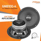 PRV AUDIO 6.5 Inch Car Speakers 200 Watts 4 Ohm, 6MB100-4 Factory Replacement Car Door Speakers (Pair) Shallow Profile