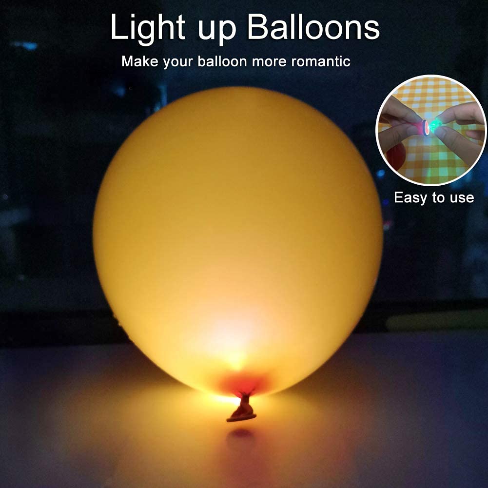 JJGoo 100pcs LED Balloon Light Mini Round Balls Lights, Waterproof Tiny Led Light Longbye, Perfect for Balloons, Paper Lantern, Crafts, Mason Jar, Party, Wedding Decor, Christmas, Halloween