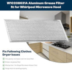 13x6 Range Hood Filter fit for Whirlpool Amana Maytag Kitchenaid Microwave Grease Filter Replacement W10208631A W10208631 prime&swift