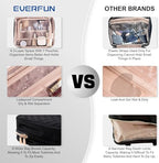 Everfun Hanging Travel Toiletry Bag for Women Traveling With Leakproof Compartment Makeup Cosmetic Organizer Dopp Kit Travel Accessories Essentials Must Have