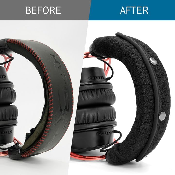 GEVO Replacement Headphone Headband Cover for HyperX Cloud ＆ Alpha,Cloud 1/2/3/Pro,Cloud X/Core,Flight,Stinger Gaming Headset,Headband Cushion Easy Installation No Tool Needed-Velvet Black