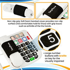 Big Button Phone for Seniors with SOS Pendant | Corded Landline Telephone | Large Braille Buttons for Visually Impaired | Amplified Ringer for Hearing Impaired | Ergonomic Grip