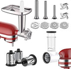 Gvode Meat Grinder and Cheese Grater Attachment for KitchenAid Stand Mixer, Slicer Shredder & Meat Grinder with Sausage Stuffer, 2 Pcs Accessories and Attachments for Kitchen aid