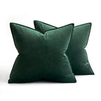 MIULEE Pack of 2 Decorative Velvet Throw Pillow Cover Soft Pillowcase Solid Square Cushion Case for Christmas Sofa Bedroom Car 20x20 Inch 50x50 Cm Army Green