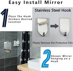 Shatterproof Shower Mirror for Shaving with Hook (X-Larger 1 Pack 8x 9 Inch)40% Cheaper Than The Original,Unbreakable Deluxe Plexiglass Makeup Mirror,Bathroom Wall Hanging,Portable Handheld Camping