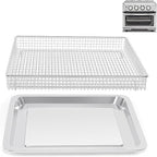 Stainless Steel Baking Tray Pan and Air Fryer Basket Compatible with Cuisinart Airfryer TOA-060 and TOA-065 Deep Fryer Parts & Accessories (with Cuisinart Airfryer models TOA-060 and TOA-065)