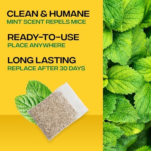 Victor Scent-Away Mouse Repellent Pouches with Peppermint Oil - Natural Rodent Repeller for Indoor and Outdoor Use, 10 Pack M805B-2SR
