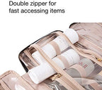 BAGSMART Large Toiletry Bag Travel Bag with Hanging Hook, Water-resistant Makeup Cosmetic Bag Travel Organizer for Accessories, Shampoo, Full Sized Container, Toiletries
