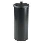 iDesign Freestanding Bathroom Toilet Paper Storage Holder with Lid for 3 Extra Rolls, Matte Black
