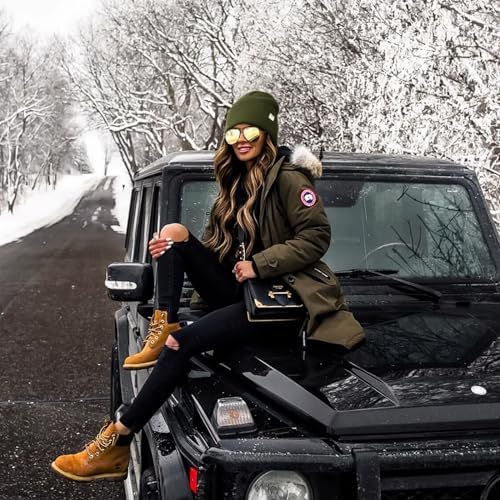 YANIBEST Womens Satin Lined Knit Beanie Hat Acrylic Winter Hats for Women Men Silk Lining Soft Slouchy Warm Cuffed Beanie Hat