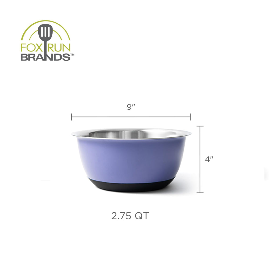 Fox Run Stainless Steel Mixing Bowl, Purple, 2.75 Quart
