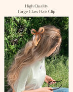 Yanibest Elegant Bow Hair Claw Clips Stylish Large Hair Clips for Thin andThick Hair | Holiday Gift for Teen Girls | Chic Hair Styling Accessories for Women (Beige/Pink)