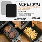 Accessories for Ninja Air Fryer 2 Basket 8 QT DZ201 & 10 QT DZ401, Reusable Sheets Liners and Rack for Foodi Dual Zone Double Airfryer, Kitchen Appliances Accessory Set with Recipe Book by INFRAOVENS
