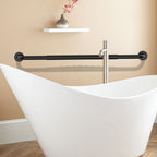 36 Inch Shower Grab Bar w/Anti Slip Rubber Grip, Munzong Black Stainless Steel Bathroom Grab Bar, Bathroom Balance Bar,Safety Handrail Support,Handicap Injury Elderly Senior Assist Bath Handle