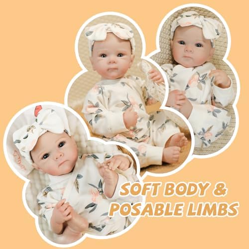 Lifelike Reborn Baby Dolls - 20Inch Soft Vinyl Realistic Newborn Baby Dolls Poseable Real Life Baby Girls Dolls with Doll Accessories and Gift Box for 3+ Year Old Girls Kids