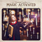 JOIONE Floating Candles with Wand, 12 Pack Halloween Flameless Candles Magic Hanging Taper Candles with Wand Remote, Battery Operated Candles for Halloween Christmas Birthday Party Decor White