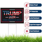 Evermight Large 24"x 16" Donald Trump 2024 Yard sign for President Election with Metal H-Stakes,MAGA Take America Back Signs, Vote for Republican, Double Sided Print for Outdoor Garden Decorations