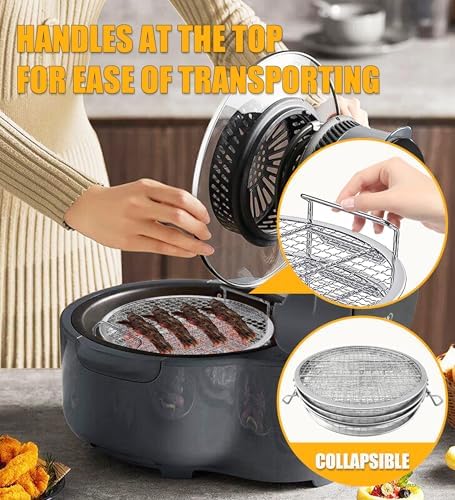 Dehydrator Rack Stainless Steel Stand Ninja Foodi Air Fryer Accessories. Dehydrator Rack for Ninja Foodi 6.5 & 8 Qt and Ninja Pressure Cooker, Compatible with Instant Pot Duo Crisp 8 Qt