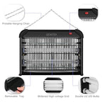 Mosquito Zapper, Electric Bug Zapper Indoor, Powerful Fly Insect Killer Repellent Lamp Outdoor Patio, Home Pest Control Bug Catcher Eliminator for Gnat Fruit Fly Moth w/Replacement Bulb (Black)