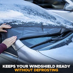 EcoNour Windshield Cover for Ice and Snow | Heavy Duty 600D Oxford Fabric | Windshield Protector for Cars, SUVs, Trucks | Secure Fit Waterproof Frost Cover | Winter Car Accessories | Medium (69"x42")