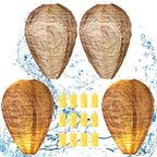 FoldTier 4 Sets Wasp Nest Decoy Light up Waterproof Hanging Wasp Deterrent for Wasps Bee Festival Outdoor Hanging Fake Wasp Repellent Hornets Nest for Backyard Patio Home Garden Yard
