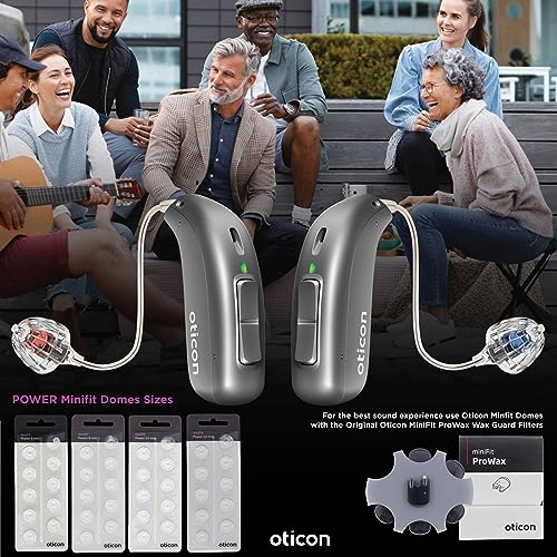 Genuine Oticon Hearing Aid Domes Minifit Power 10mm (0.39 inches - Large), Oticon Branded OEM Denmark Replacements, Authentic Accessories for Optimal Performance -2 Pack/20 Domes Total