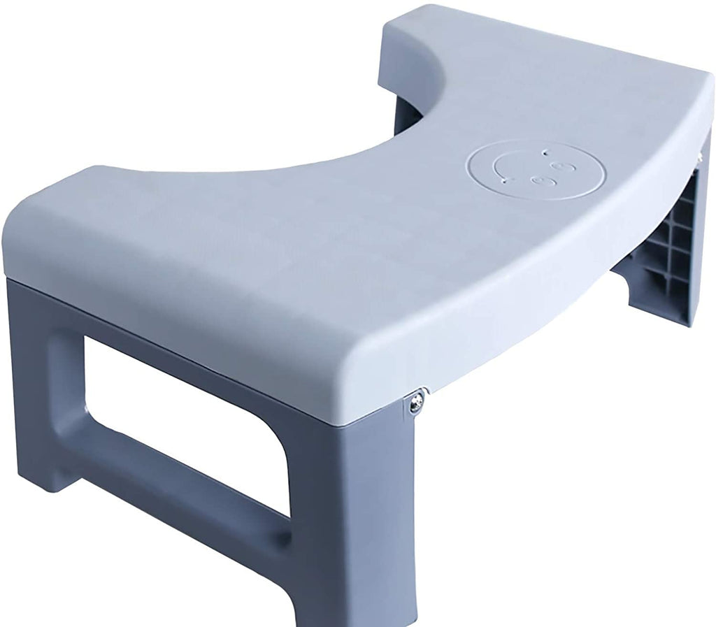 Toilet Stool Poop Stool Adult, Foldable Footstool, Potty Stool, 7-inch Bathroom Squat Stool with Scented Bead Box, Suitable for All People, Replaceable Spice Box Fits All, Blue