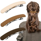Hair Clips Barrettes for Women: 3 Pcs Matte Flat French Barrette Clips for Thin Fine Short Medium Hair - Neutral Hair Pins, Cute Hair Accessories