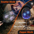 YsChois Electric Fly Swatter Racket, Rechargeable Fly Zapper - 4000 Volt, Exclusive 2-in-1 Bug Zapper Racket - USB Charging, 1800mAh Li-Battery, Indoor & Outdoor Use, Black