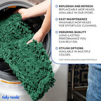 Commercial Dust Mop Replacement Head - 24 x 5 in. Cotton Nylon Reusable Mop Head- Industrial Dust Mop Refill for Floor Cleaning & Janitorial Supplies, Green