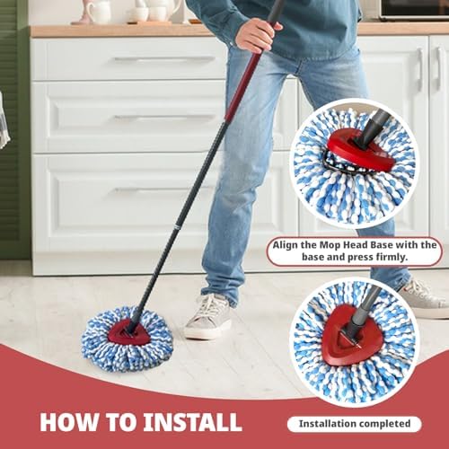 Spin Mop Replacement Base, Rotating Triangle Mop Head Cover Plastic Base for RinseClean 2-Tank System