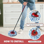 Spin Mop Replacement Base, Rotating Triangle Mop Head Cover Plastic Base for RinseClean 2-Tank System