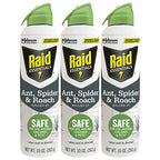 Raid Essentials Ant Spider, and Roach Killer Aerosol Spray, Child & Pet Safe, Kills Insects Quickly, for Indoor Use 10 Ounce (Pack of 3)