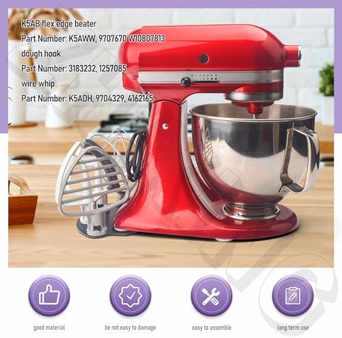 Stand Mixer Attachment Holders, Compatible with Kitchenaid Mixer & KitchenAid Flat Beater, Kitchen Accessory Organizer, Accessories for Storing Dough Hooks,Flat & Flex Edge Beater