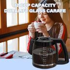 12-Cup Coffee Maker Carafe Replacement Compatible with Cuisinart Coffee Maker SS-12, SS-15, SS-16, DCC-1100BK, DCC-1200, DCC-2650, CHW-12P1, DGB-400, DGB-550BK, DGB-550BK1, DGB-625BC and DGB-700BC