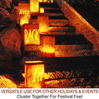 HOME MOST 2-Pack Halloween Pumpkin Lights with Remote/Timer - Orange Pumpkin Lights LED Battery Operated Decor - Halloween Jack-O-Lantern Outdoor Decorations -